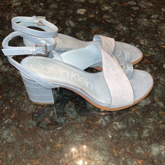 Calvin Klein Light Blue Block Sandals - Picture 5 of 10